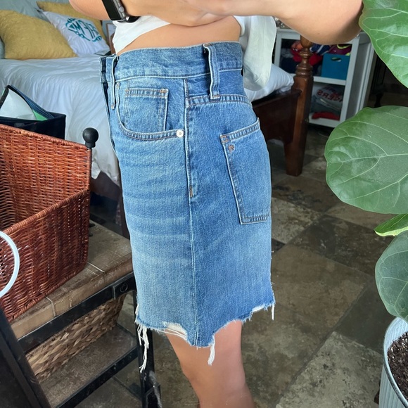 Madewell Rigid Denim A-Line Mini Skirt in Lakeline - Picture 7 of 11